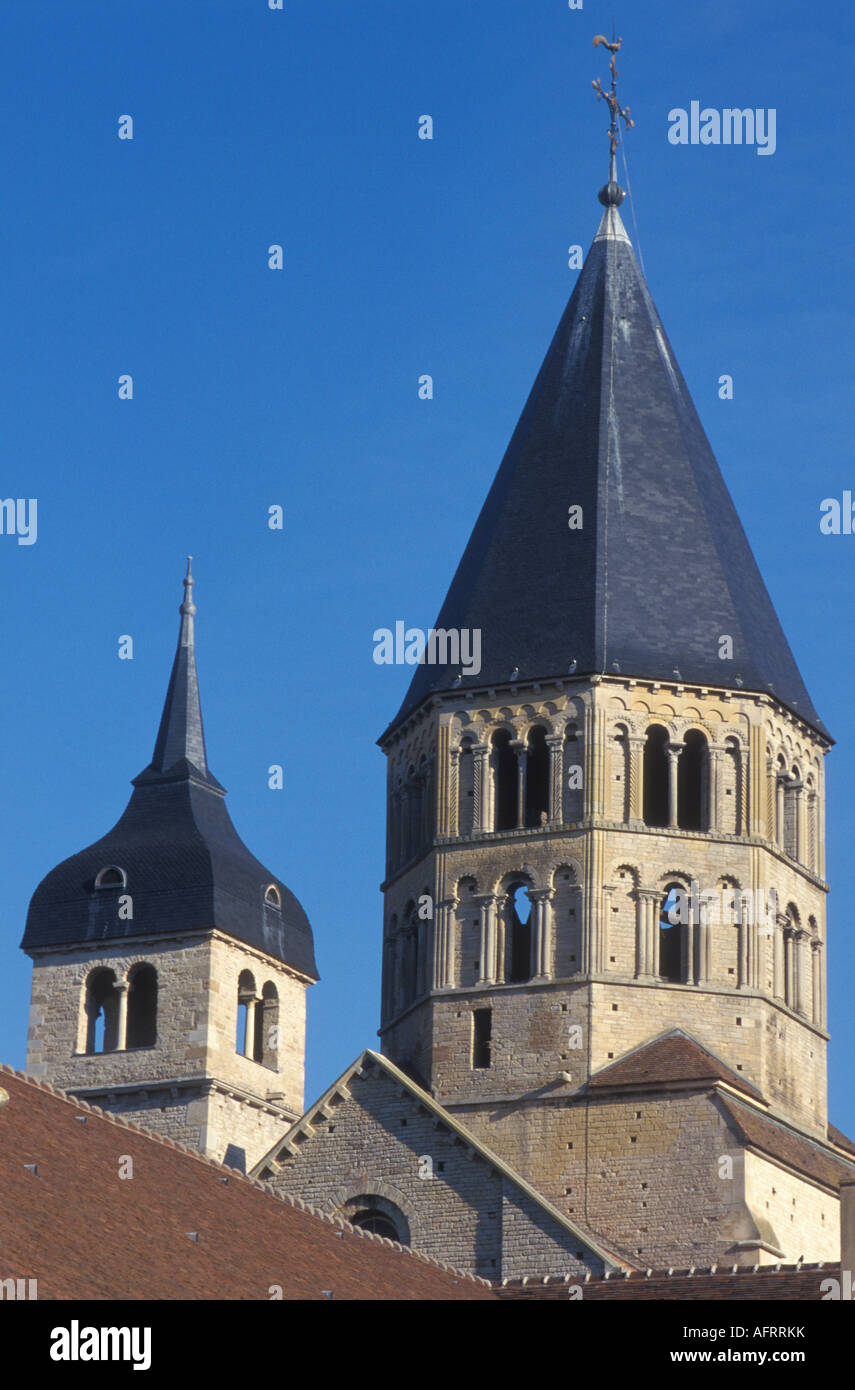 Clocher de l Eau Benite des Klosters in Cluny Burgund Frankreich Stockfoto