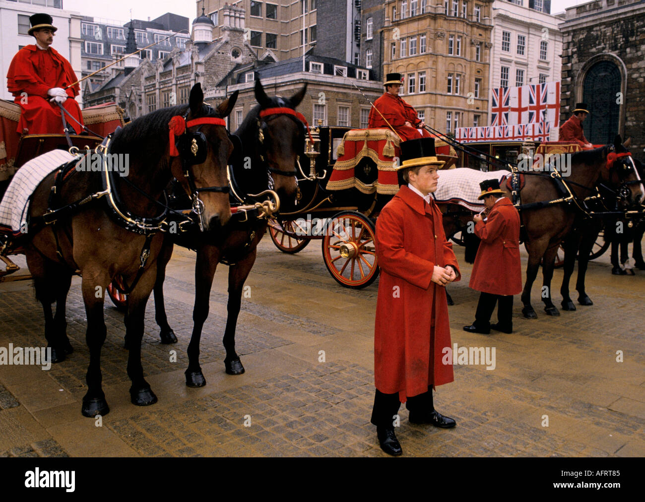 Lord Mayors Show City of London Getting Ready 1990s UK 1992 HOMER SYKES Stockfoto
