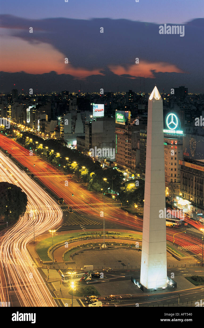 Obelisk Avenida 9 de Julio Buenos Aires Argentinien Stockfoto