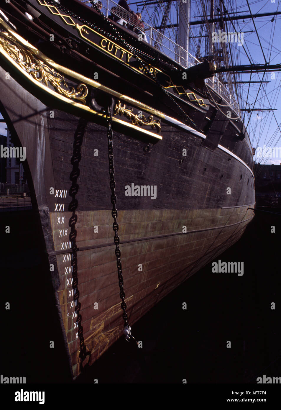 Plimsoll Lines auf der Cutty Sark Stockfoto