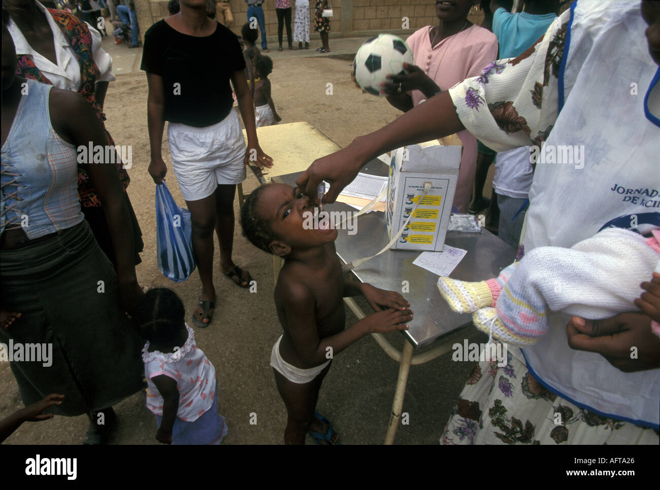 Angola Polio-Impfungen mit Unicef Unterstützung gegeben Stockfoto