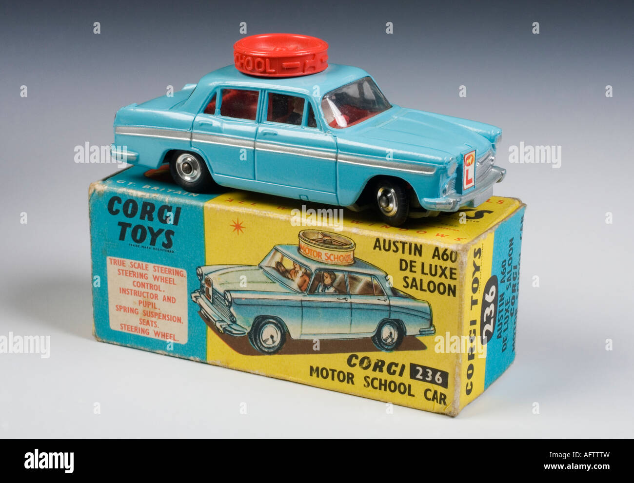 Corgi Schule Autofahren Austin Cambridge A60 Saloon. Corgi Diecast Modell no.255. Ausgegebenen 1964 Stockfoto