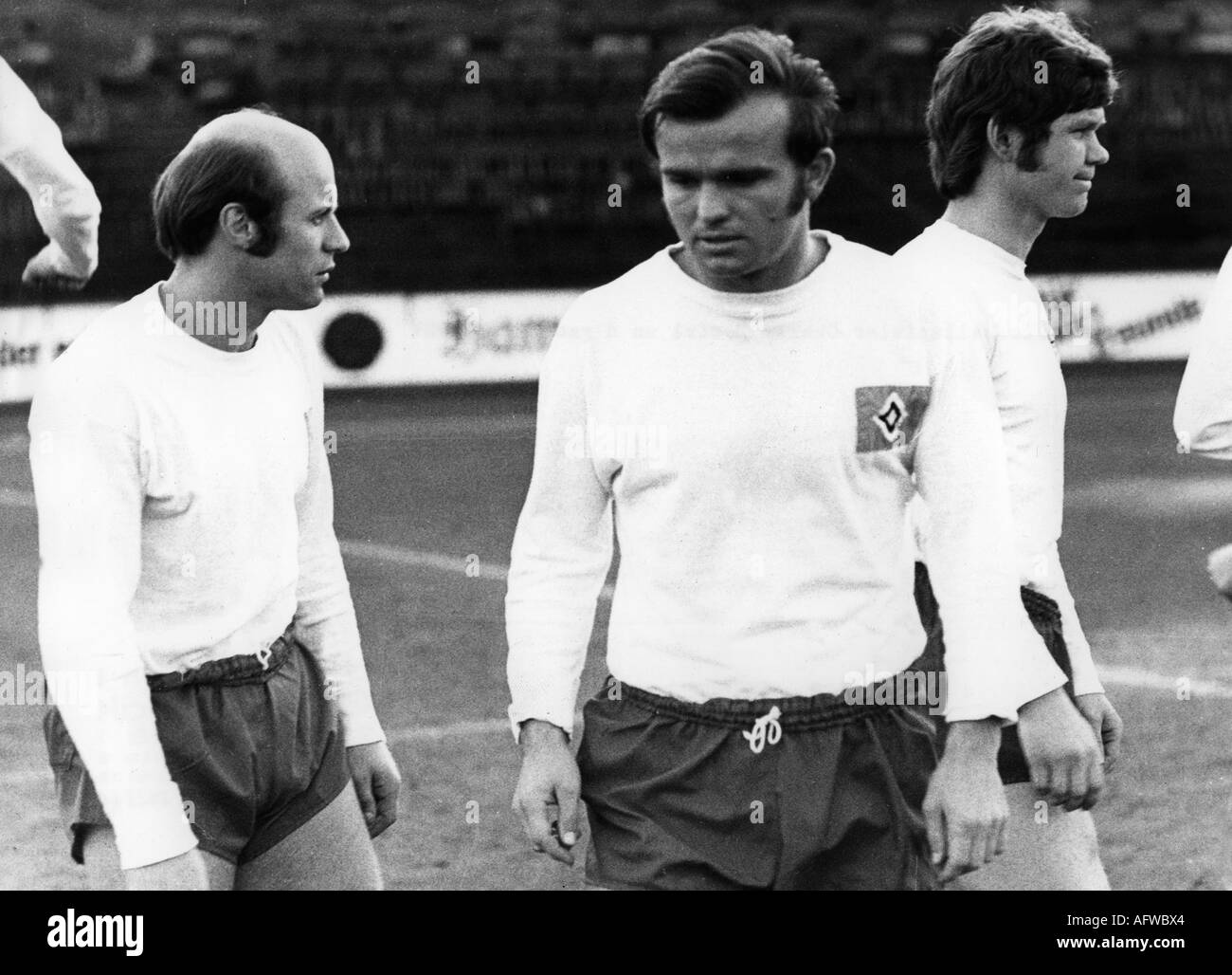 Zaczyk, Klaus, * 25,5.1945, deutscher Sportler (Fußball/Fußball), mit Charly Doerfel, Spieler beim HSV, 1971, Stockfoto