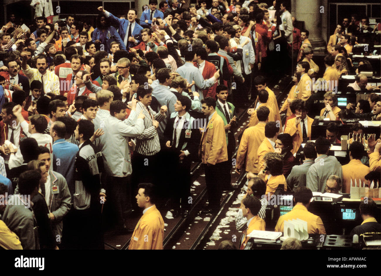 LIFFE Traders 1990er Jahre City of London Stock Traders UK. London International Financial Futures Exchange Trading Floor. 1991 HOMER SYKES Stockfoto