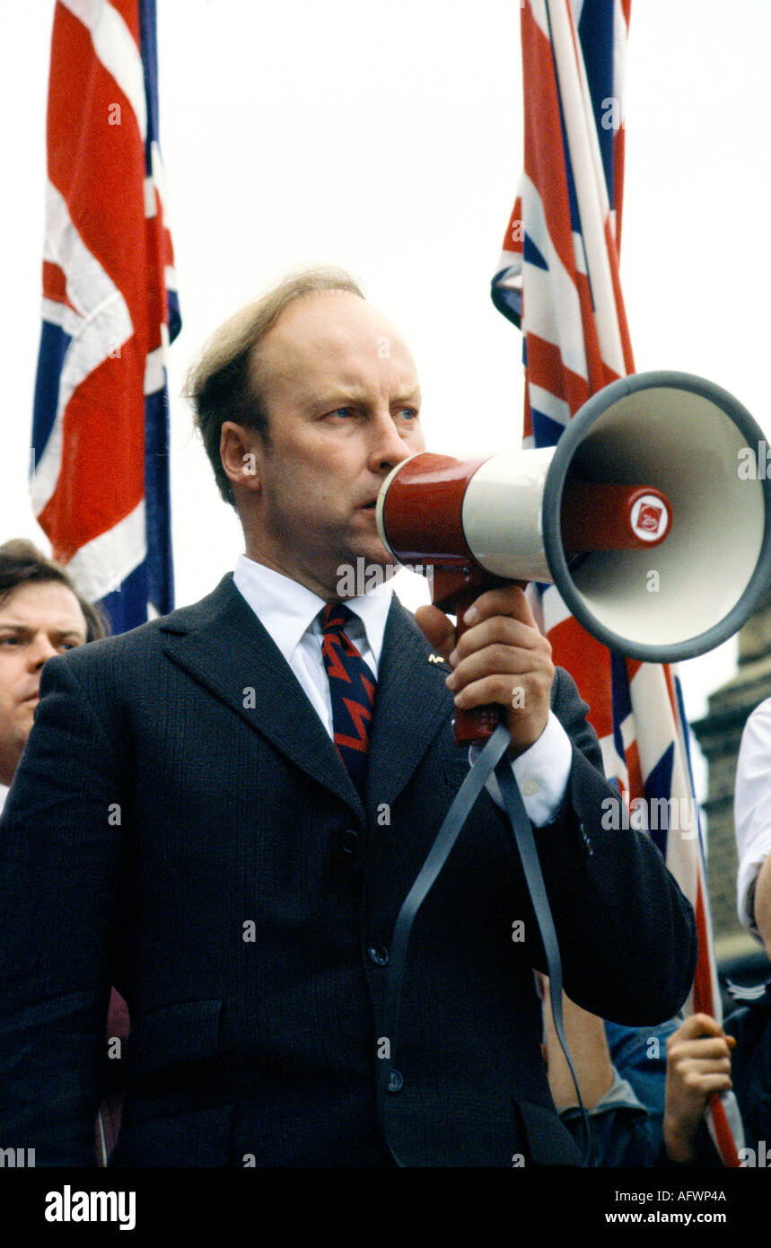 John Tyndall National Front politische Partei. Schlacht von Lewisham Unruhen London 1977 1970 s UK. HOMER SYKES Stockfoto