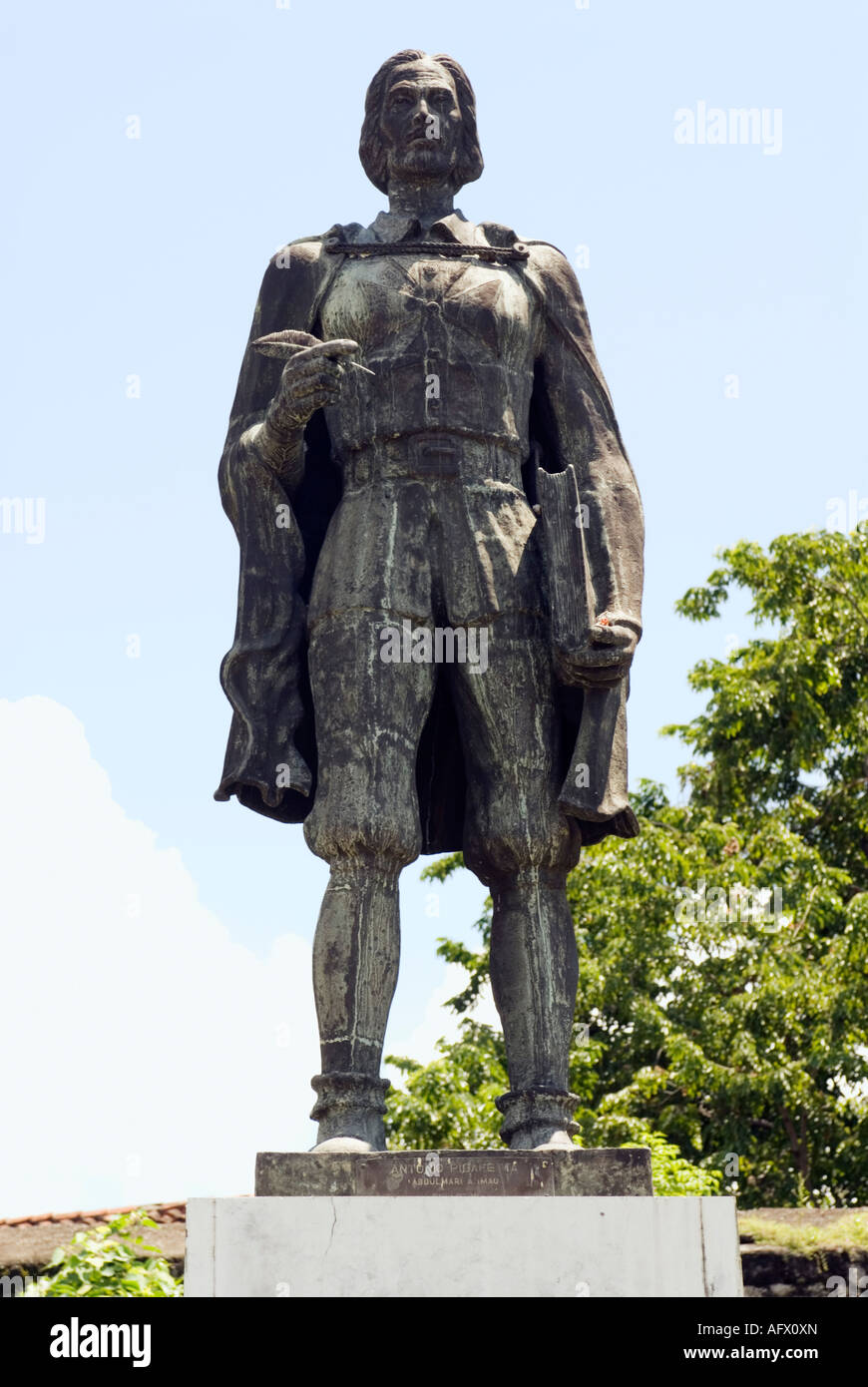 Antonio Pigafetta Fort San Pedro Cebu Visayas Philippinen-Statue Stockfoto
