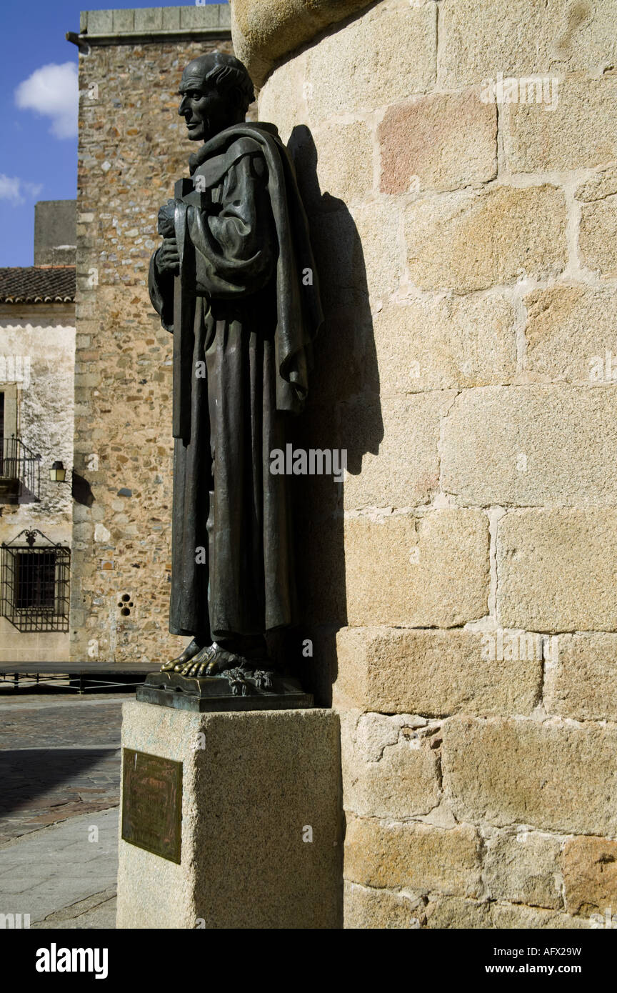 San Pedro Alcantara Statue, Caceres, Spanien Stockfoto San Pedro Alcantara Statue, Caceres, Spanien Stockfoto