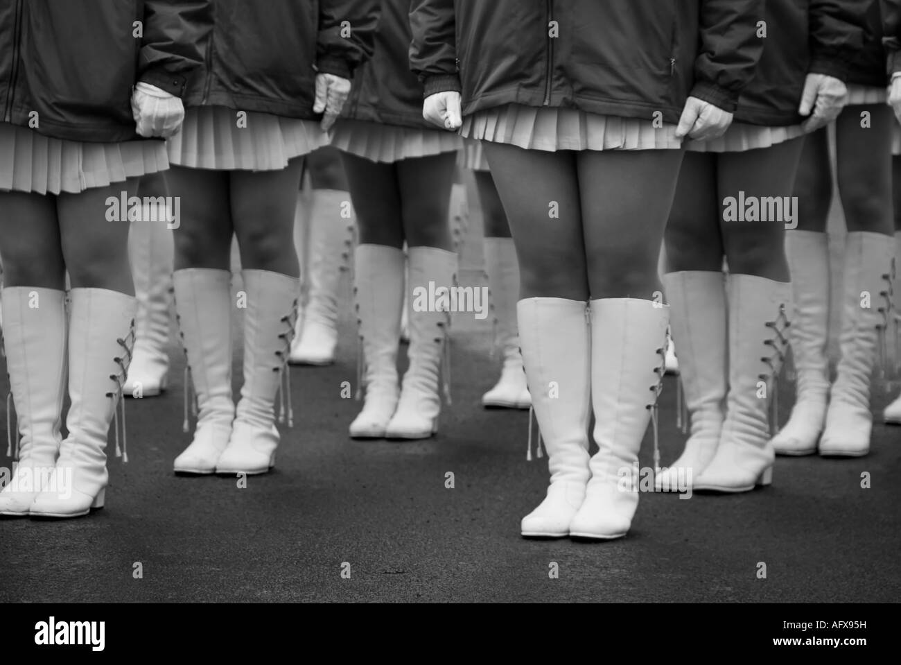 Patern Majorette Beine Stockfoto