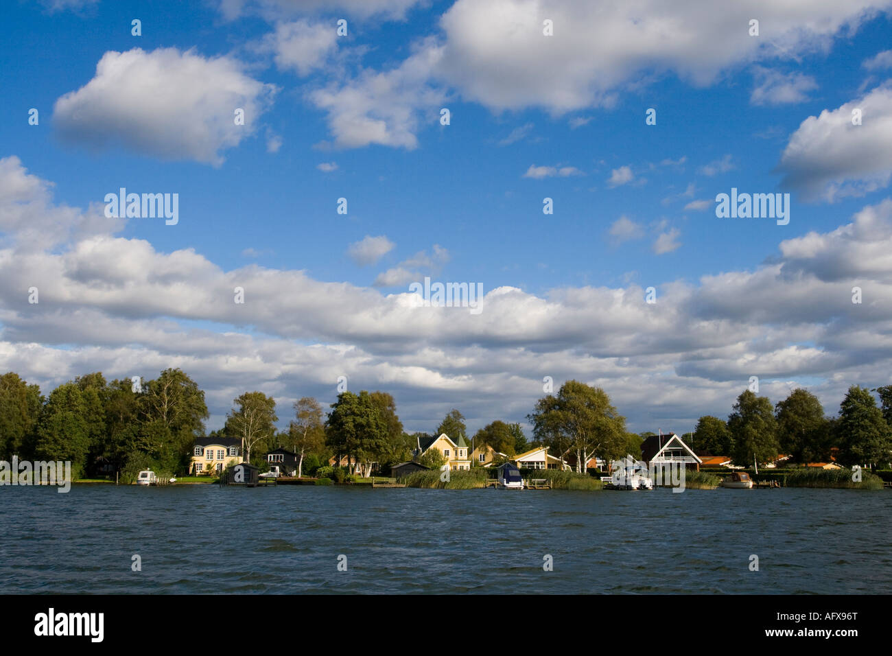 Haus am Ufer des Sees Julso Silkeborg-Dänemark Stockfoto