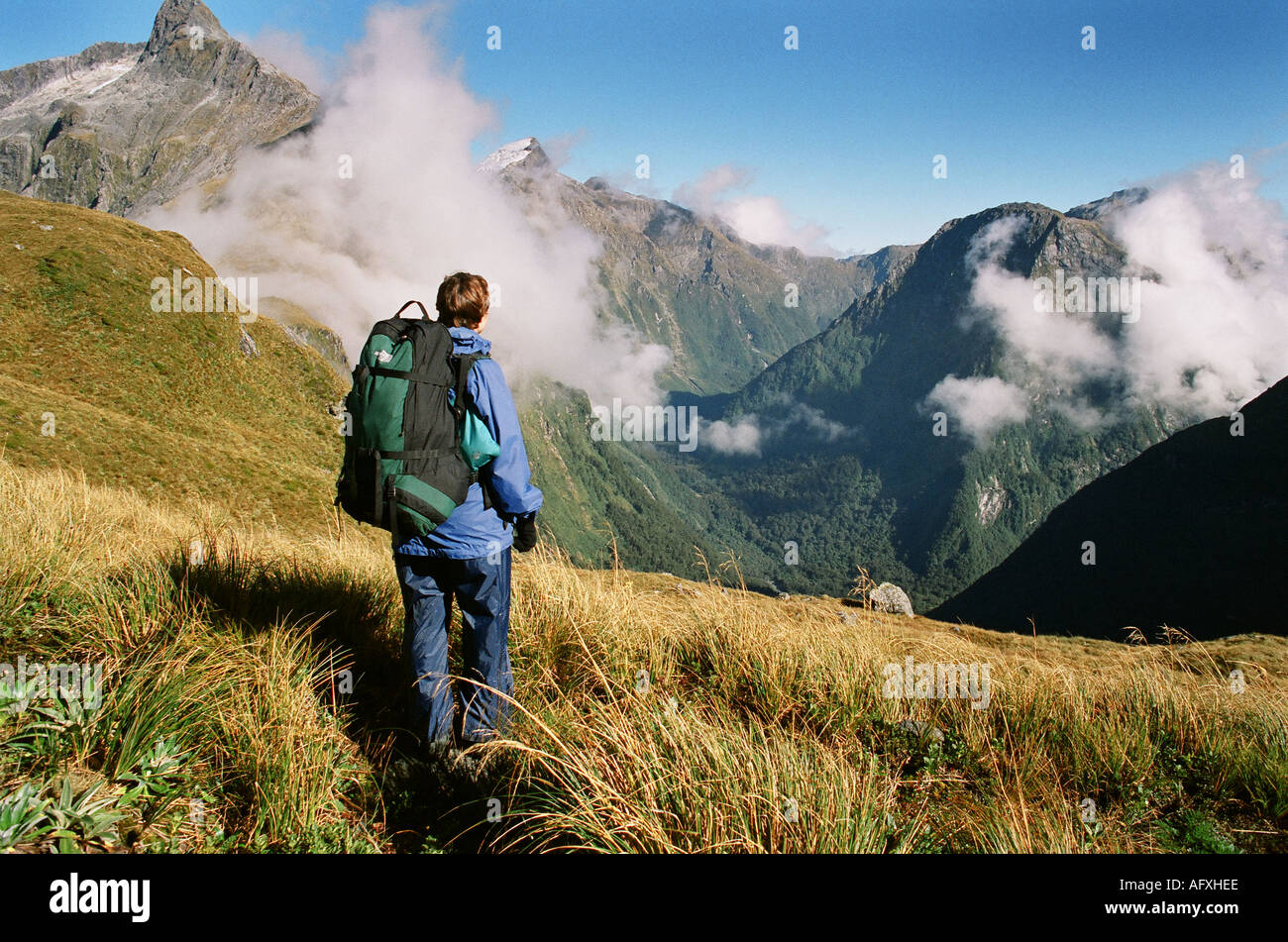 Mackenzie-Pass der höchste Punkt auf dem Milford Track New Zealand Stockfoto