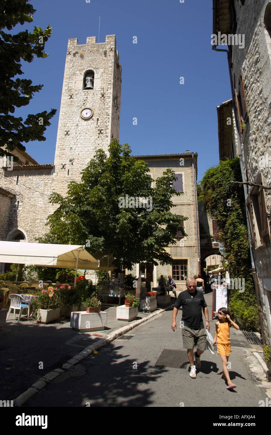 Turm der Kathedrale in der Altstadt in Vence, Côte d ' Azur Frankreich Stockfoto
