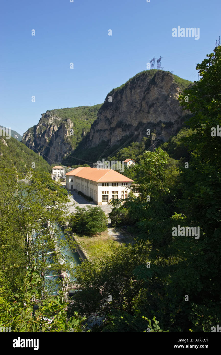 Hydro Electric Power Generation Talstation Bancairon, Alpes Maritimes, Frankreich Stockfoto