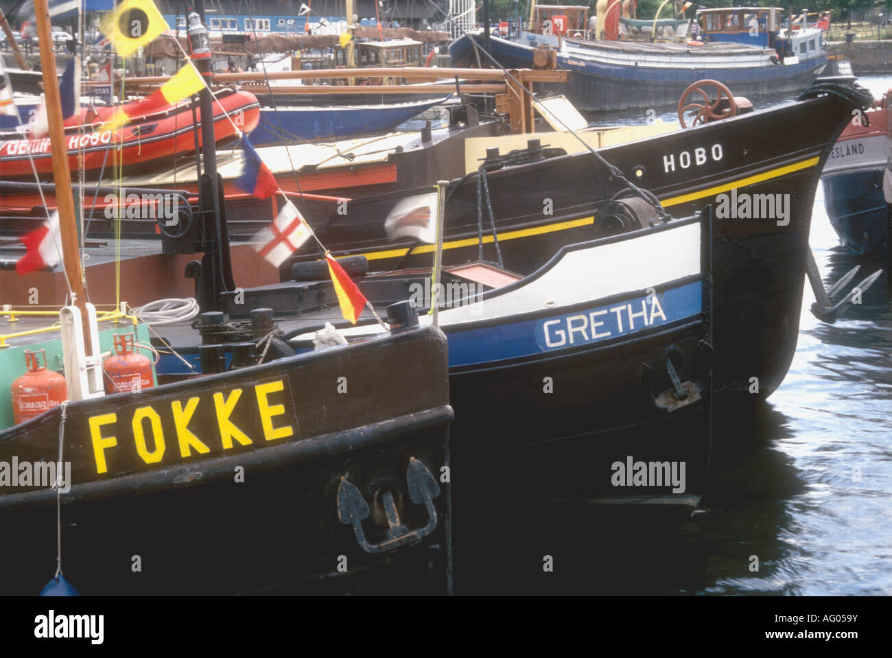 Holländische Schiffe in Surrey Docks London England UK Stockfoto