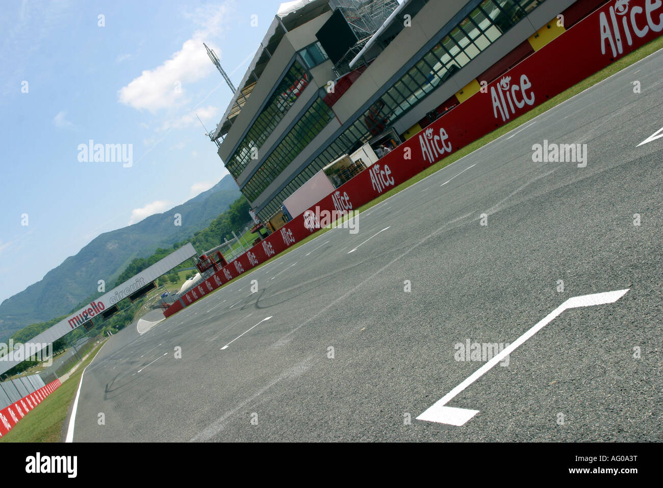 Mugello-Rennstrecke 2007 in der Startaufstellung in der Sonne Stockfoto