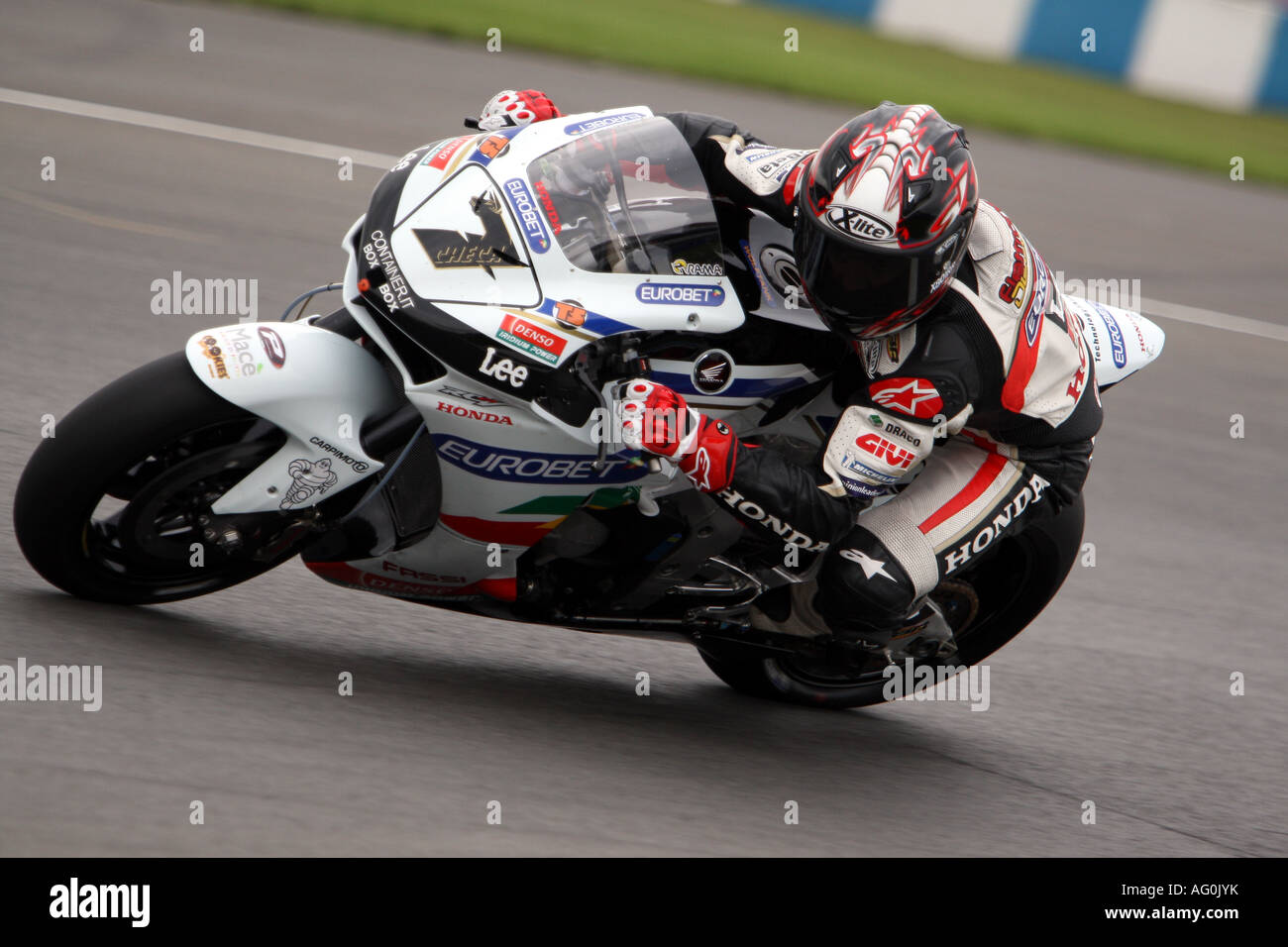 Carlos Checa, spanischer Motorradrennfahrer Stockfoto