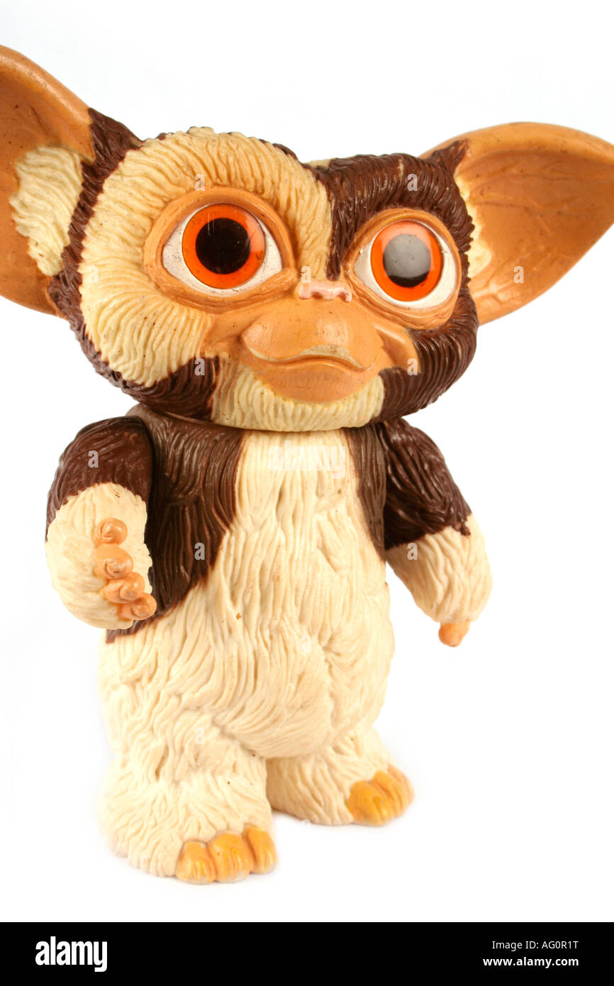Gizmo Gremlins – kleine Monster Spielzeug auf weißen Studio-Hintergrund Stockfoto