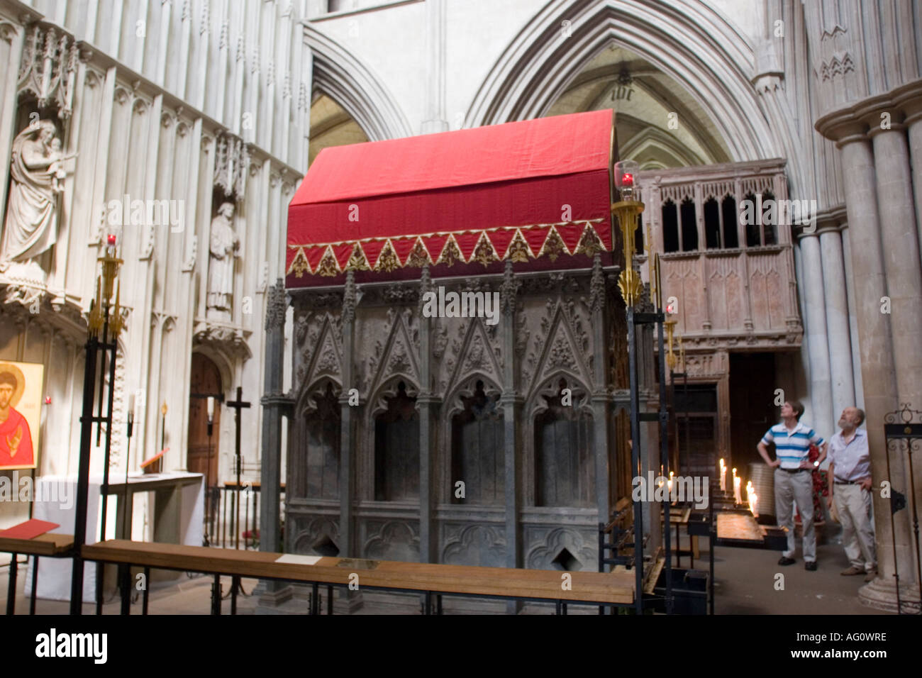 Der Schrein von St. Alban in St Albans Kathedrale, St Albans, Hertfordshire GB UK Stockfoto