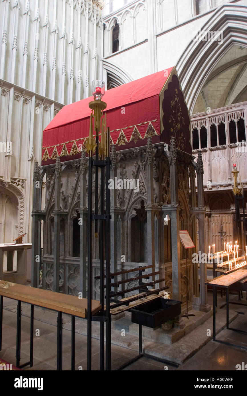 Der Schrein von St. Alban in St Albans Kathedrale, St Albans, Hertfordshire GB UK Stockfoto