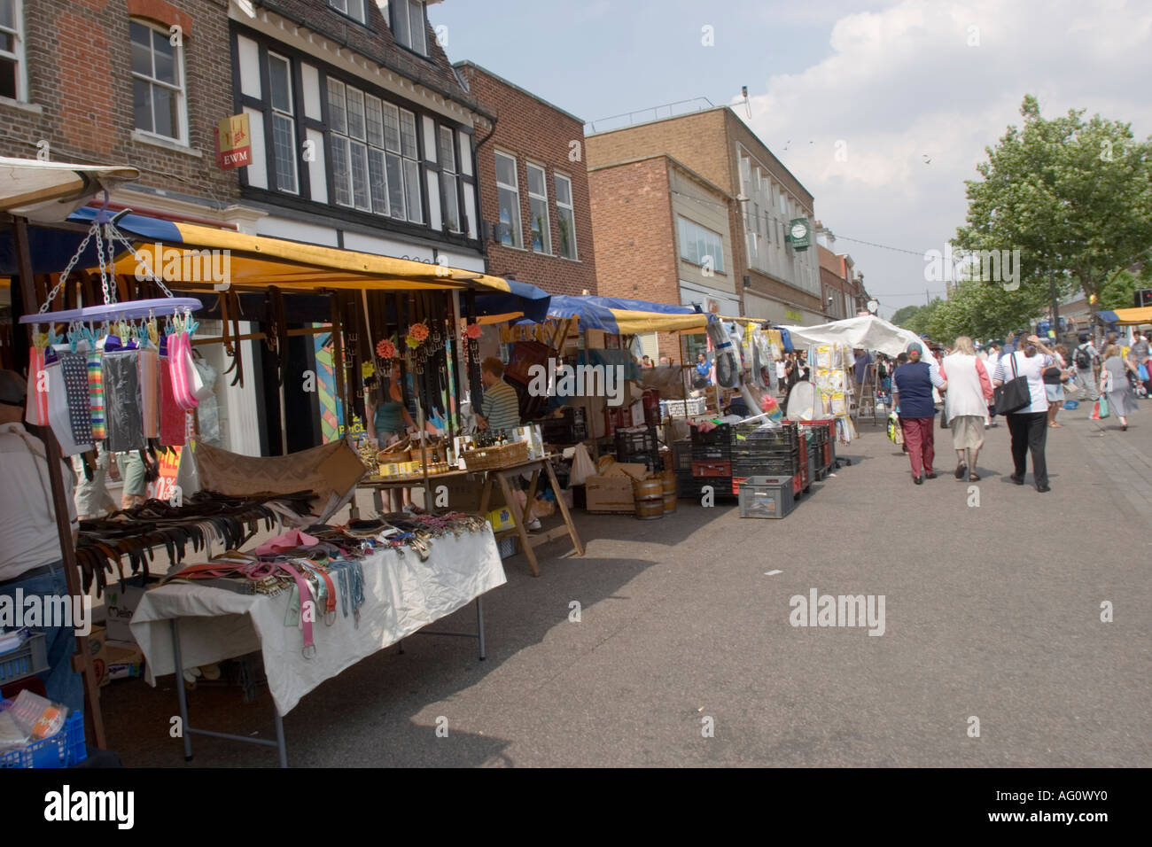 Markttag in St Albans Hertfordshire, Hertfordshire Herts England UK Stockfoto