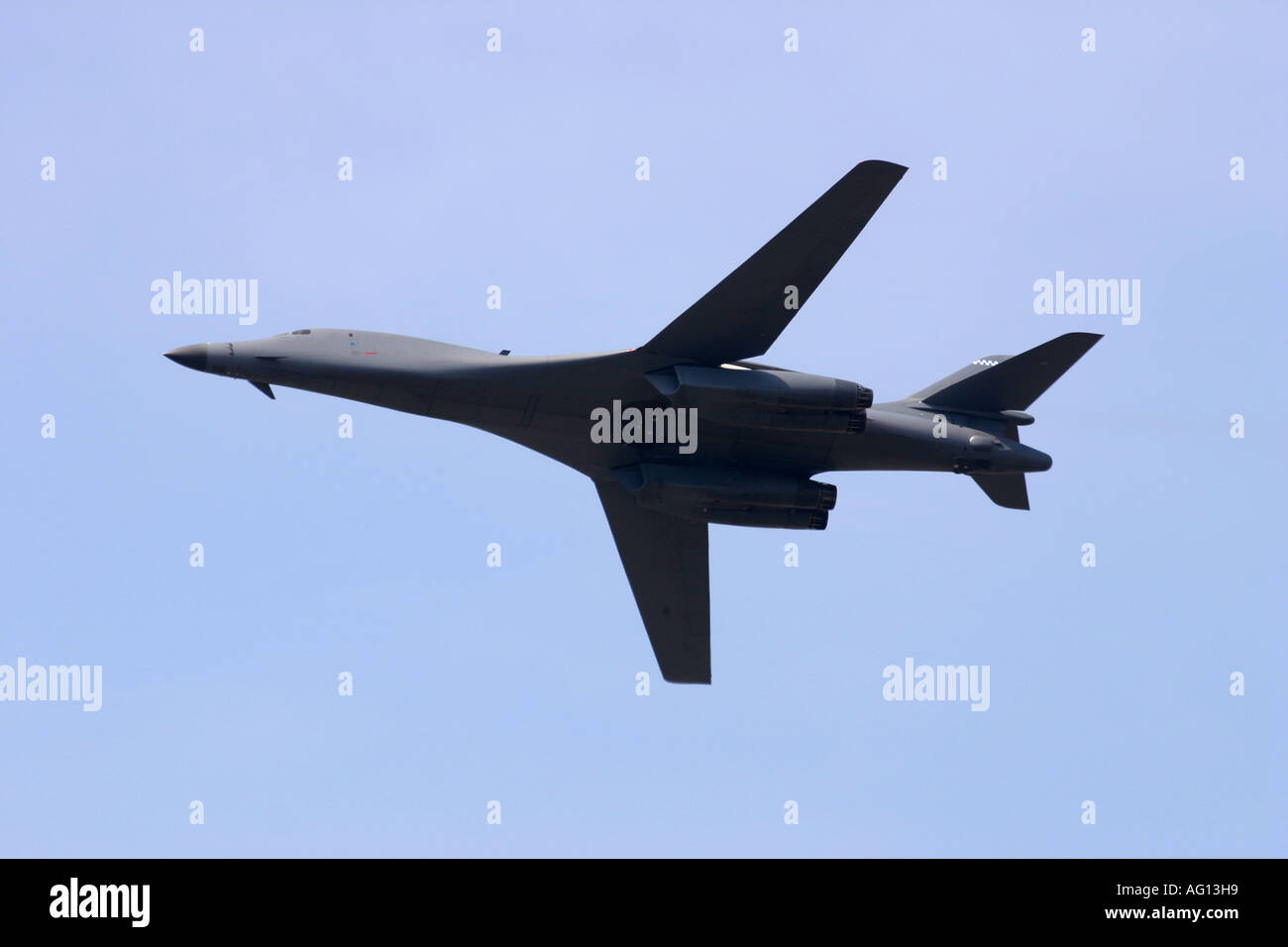 Boeing B1 Lancer Bomber der US Air Force hat einen Überflug in Farnborough International Air Show 2006 Stockfoto