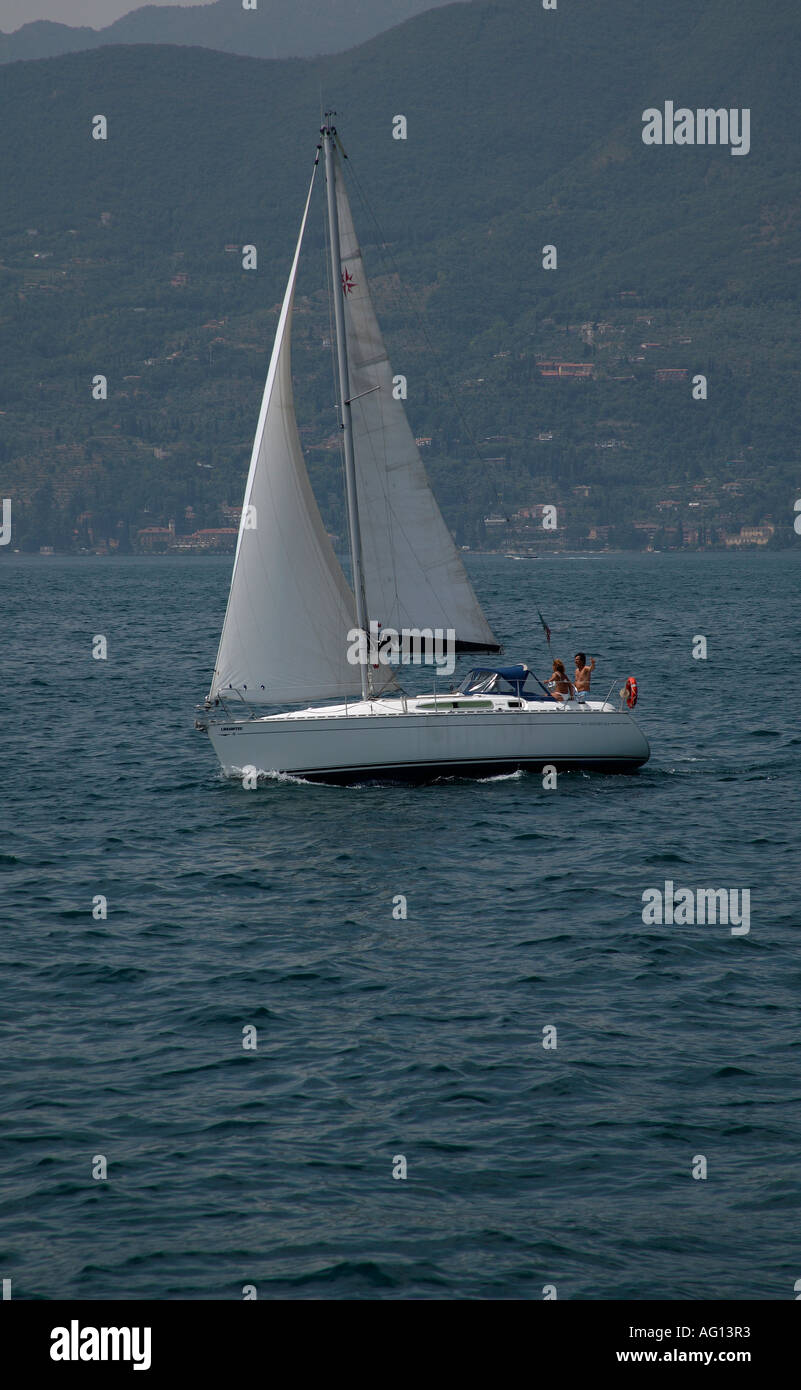 Segelyacht Lake Garda Italien Europa Stockfoto