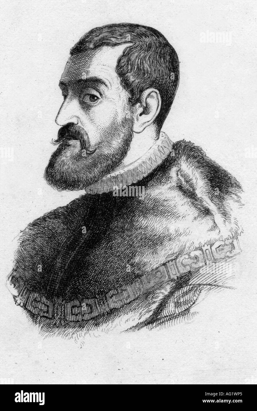 Charles V, 24.2.1500 - 21.9.1558, Kaiser des Heiligen Römischen Reiches 26.10.1530 - 24.02.1558, Porträt, Gravieren, 19. Jahrhundert, von Habsburg, Erzherzog von Österreich, König Carlos I. von Spanien, Karl, Artist's Urheberrecht nicht gelöscht werden Stockfoto