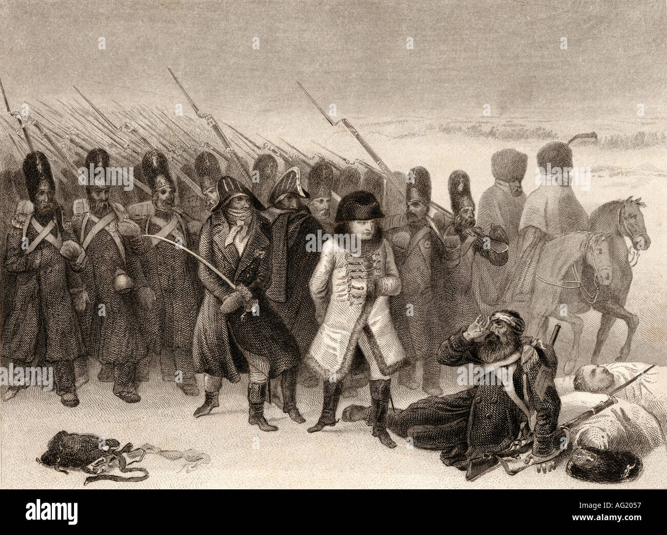 Napoleons Rückzug aus Moskau, 1812. Stockfoto