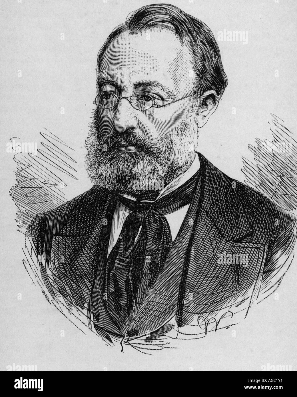 Keller, Gottfried, 19.7.1819 - 16.7.1890, Schweizer Maler & Autor/Schriftsteller, Porträt, Gravur, ca. um 1880, Literatur, 19. Jahrhundert, Stockfoto