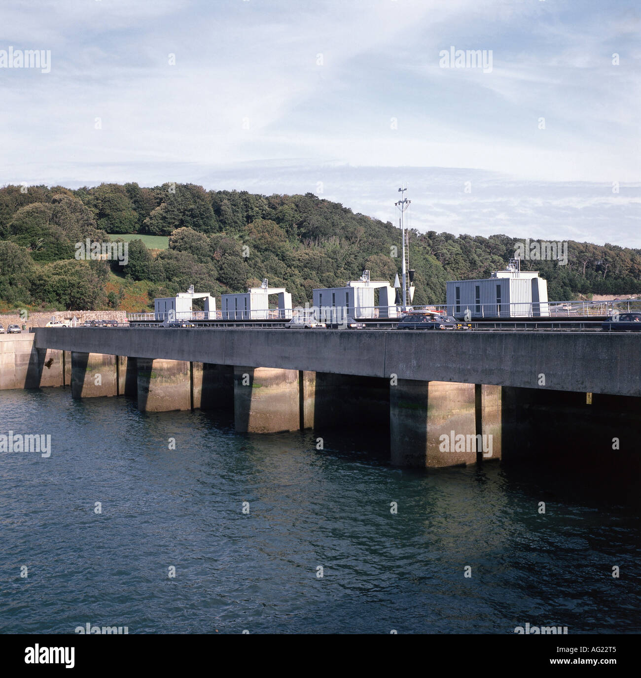 Energie, Kraftwerke, Gezeitenkraftwerk, St. Malo, Frankreich, Damm, Staudamm, Staudamm, Wand, Stockfoto