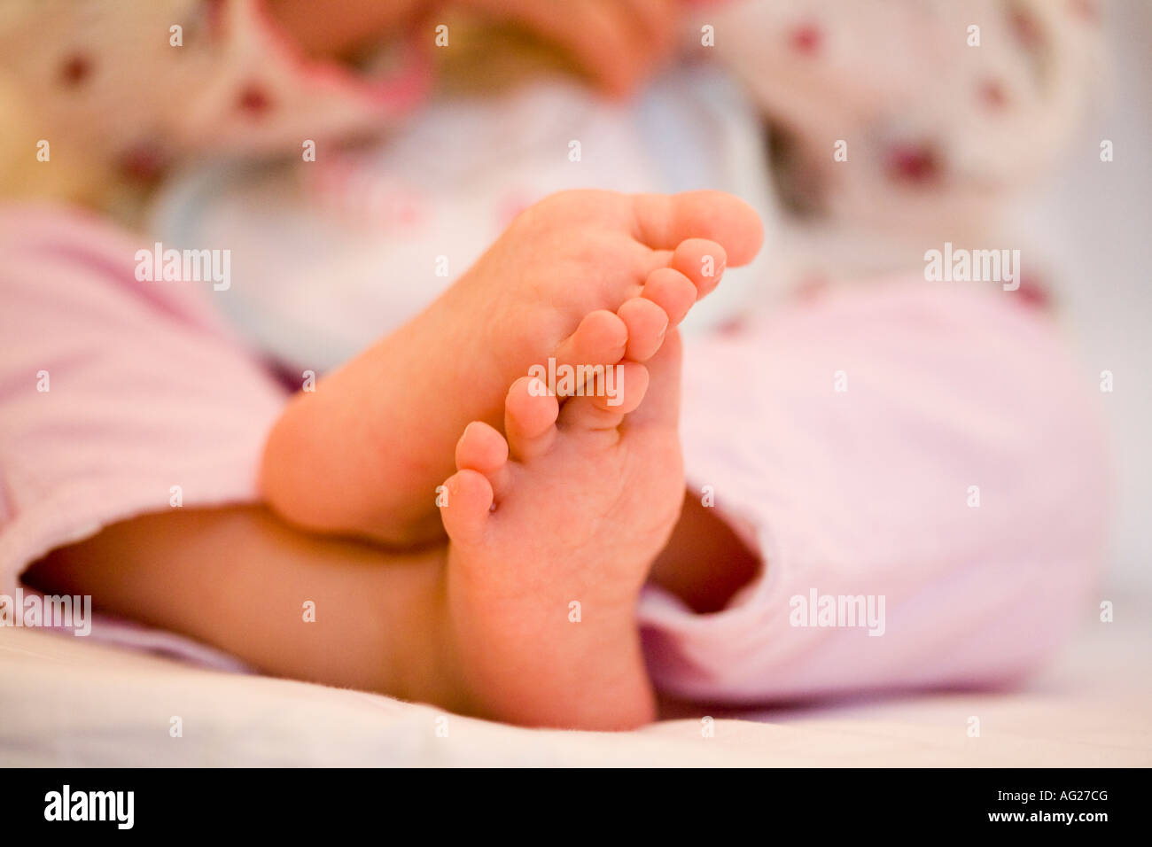 Nahaufnahme von einem Baby-Füße Stockfoto