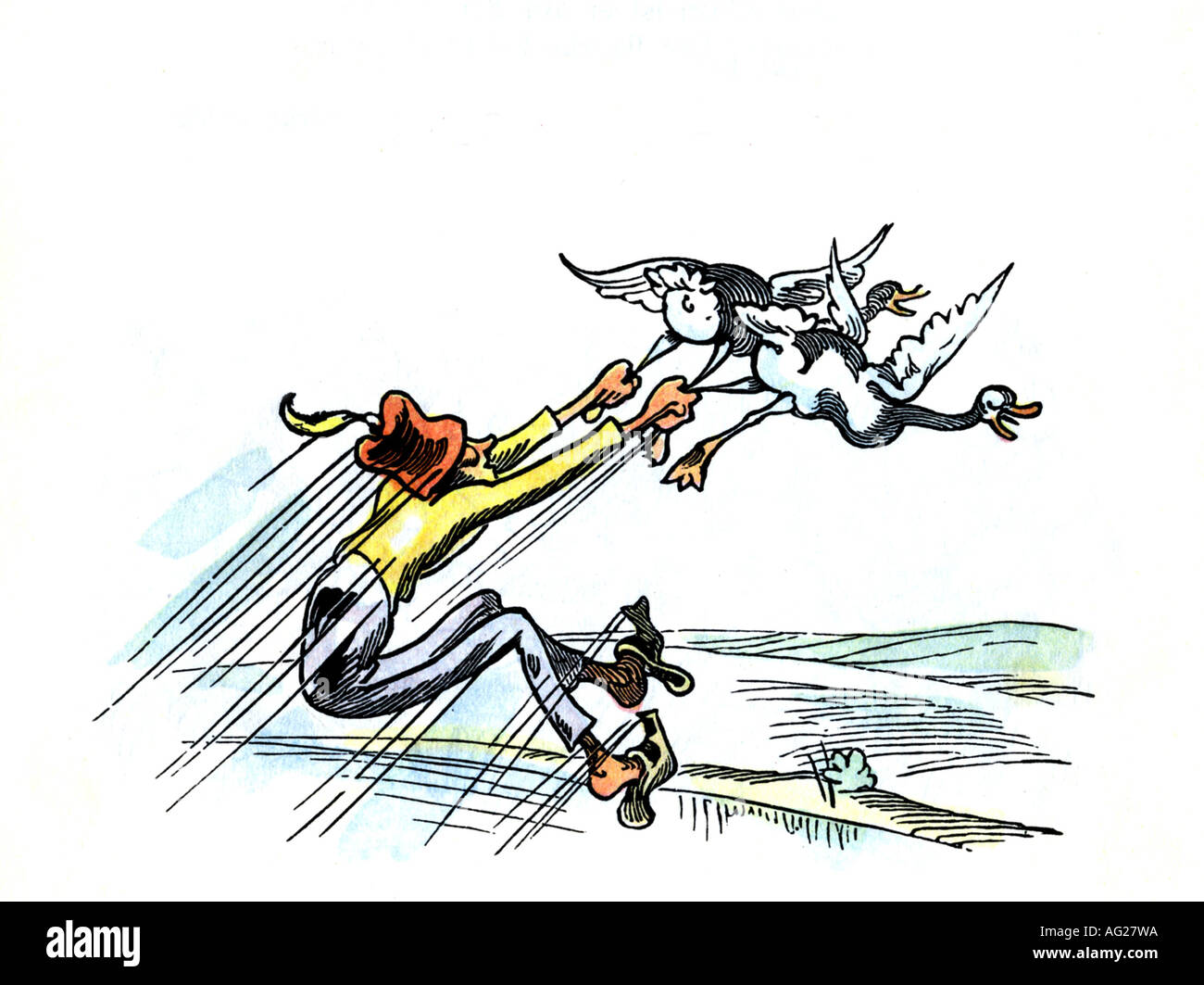 Literatur, Max und Moritz, eine Geschichte von Sieben kindische Streiche, Autor Wilhelm Busch, 1865, Meister Boeck, Gänse, Dritte Trick, Anthologie, Band 1, ca 1959, 50s, 50s, Buch, Bücher, Kinder, Kinder- und Jugendliteratur, Kinderbuch, Deutschland, 19. Jahrhundert, Farbe, Master tailor, tier, tiere, Gänse, Comic, Cartoon, historischen, historische, 20. Jahrhundert, Menschen, Artist's Urheberrecht nicht gelöscht werden Stockfoto