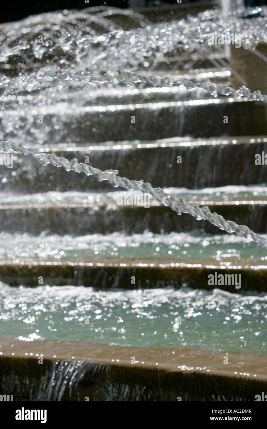 Nahaufnahme, Wasser, Brunnen, Garten Alnwick, Northumberland, UK Stockfoto