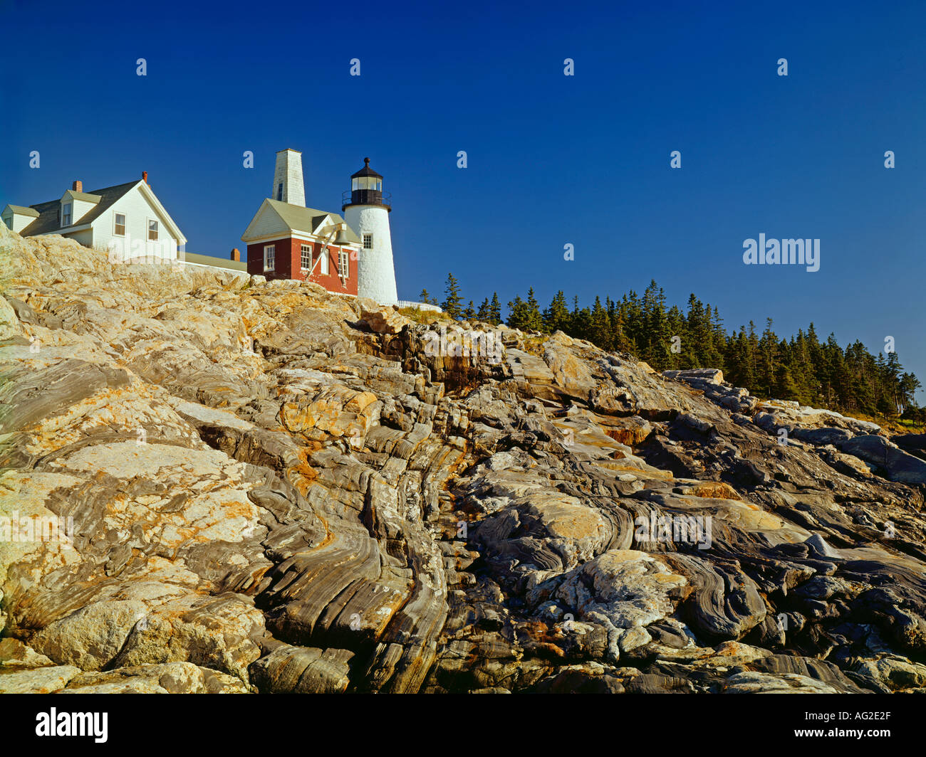 Pemaquid Scheinwerfer Punkt Bristol Maine USA Stockfoto