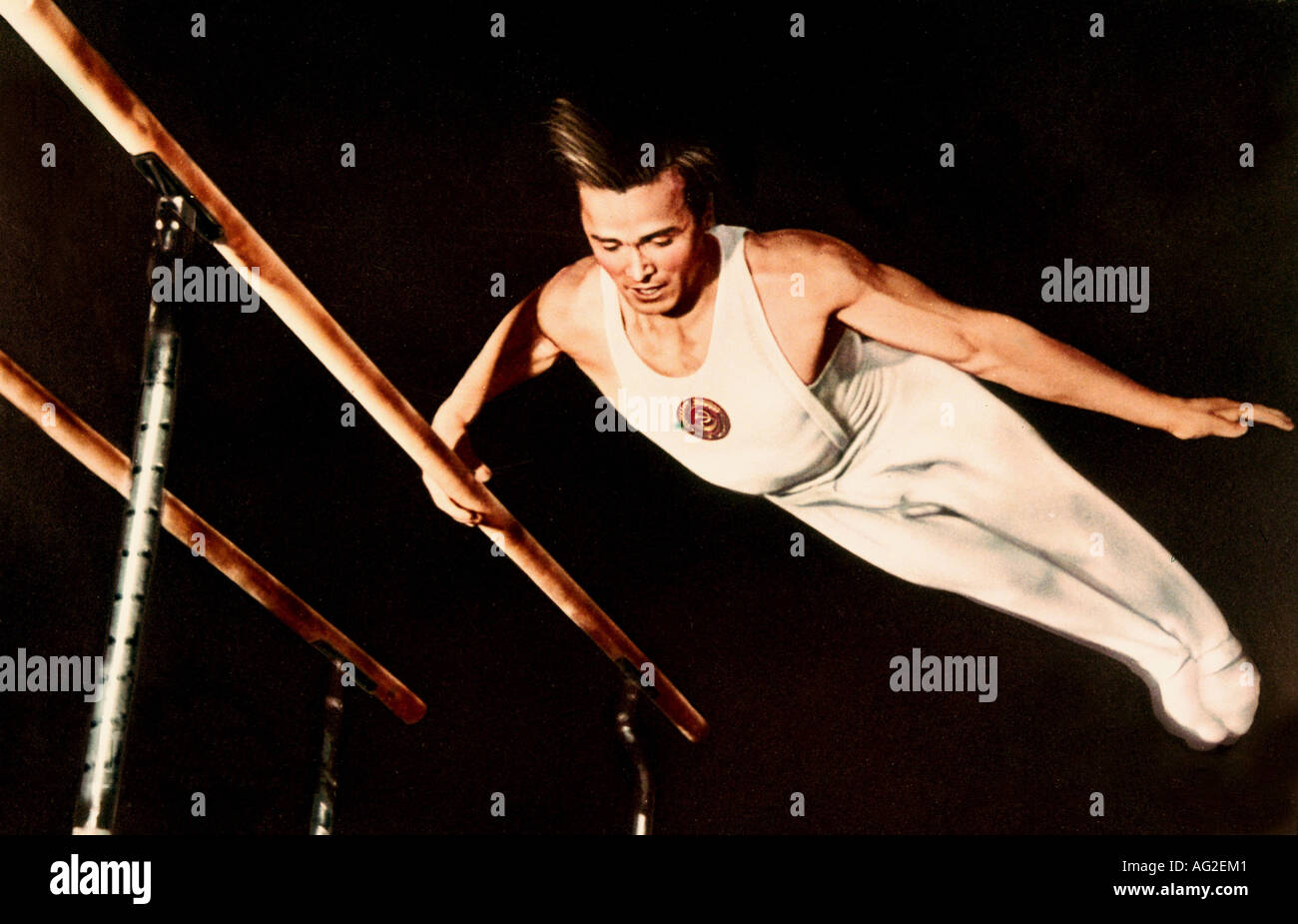 Tschukarin, Viktor, 9.11.1921 - 25.8.1984, Sportlerin der Sowjetunion (Turnen), volle Länge, Olympische Spiele, Helsinki, Finnland, 1952, Stockfoto