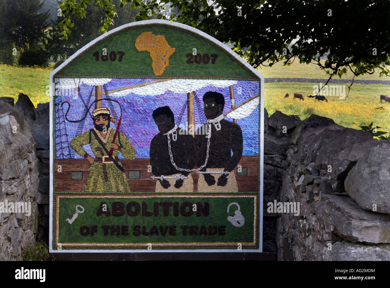 Abschaffung des Sklavenhandels hundertsten bei Ashford im Wasser gut kleiden Derbyshire 2007 Stockfoto