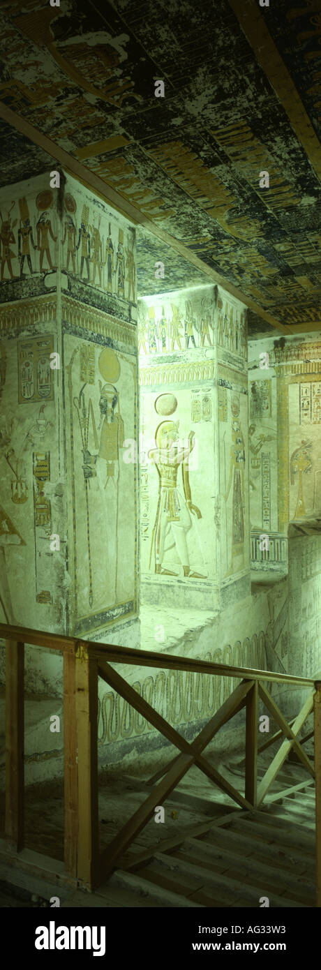 Reise/Geographie, Ägypten, Theben, Tal der Könige, Gebäude, Grab des pharaos Ramesses IX, Grab 9, Stockfoto