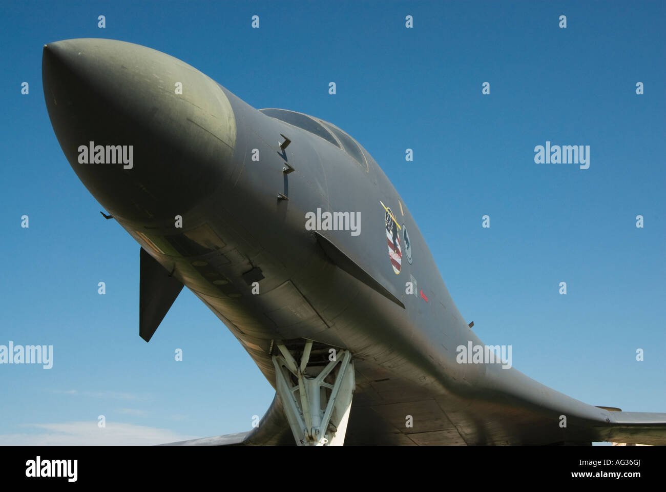 ein Rockwell B1B Lancer auf dem Display an der South Dakota Air Space Museum in der Nähe von Rapid City Sommer 2007 Stockfoto