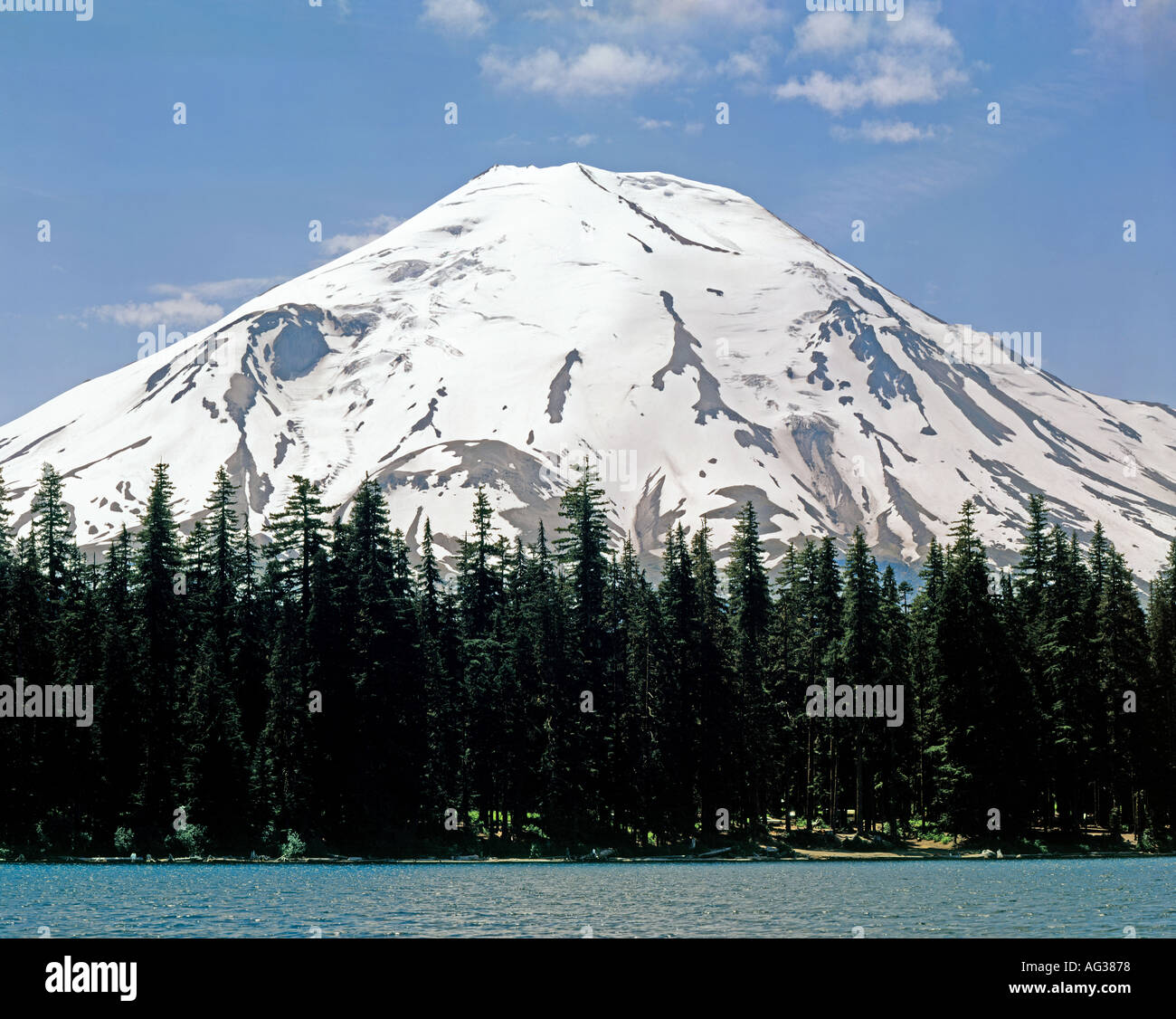 Mount Rainier und Spiegelung See in Mt Rainier National Park Washington State USA Stockfoto