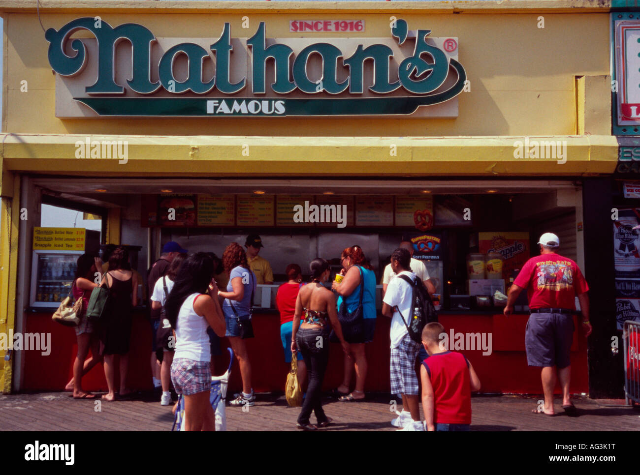 Nathan's Hot Dogs, Coney Island, Coney Island, Brooklyn, New York City, USA Stockfoto