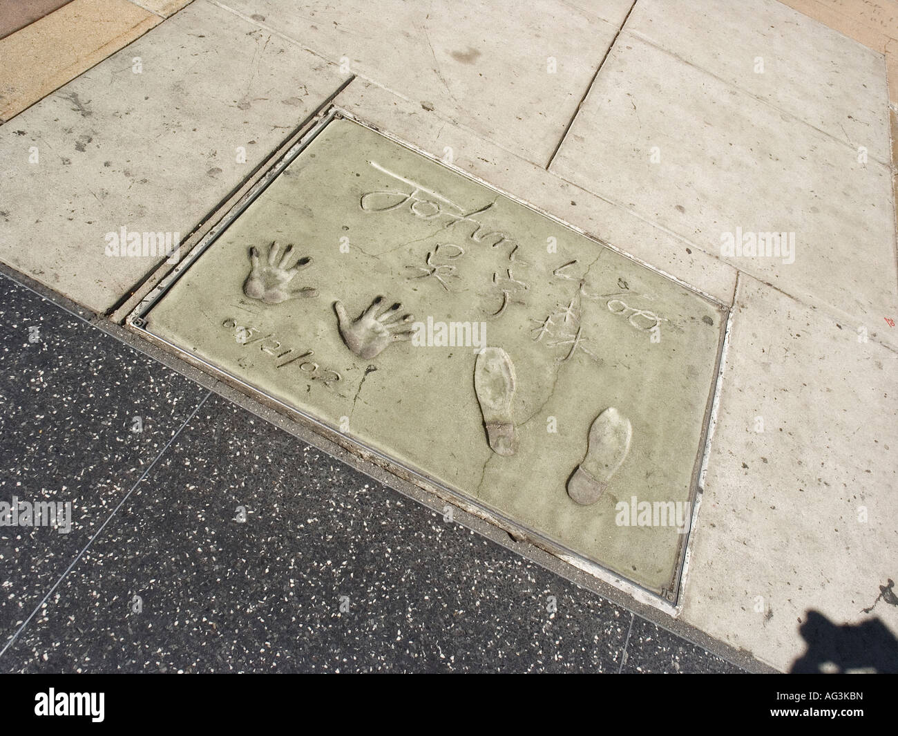 John Woo druckt. Graumans Chinese Theater Vorplatz. Hollywood Boulevard. Los Angeles. Kalifornien. USA Stockfoto