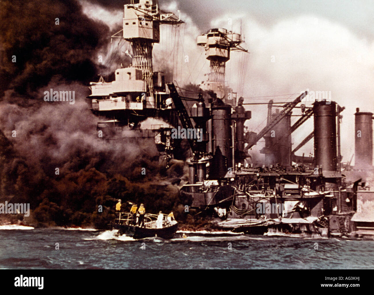 Pearl Harbour Usa USS West Virginia und USS Tennessee Stockfoto