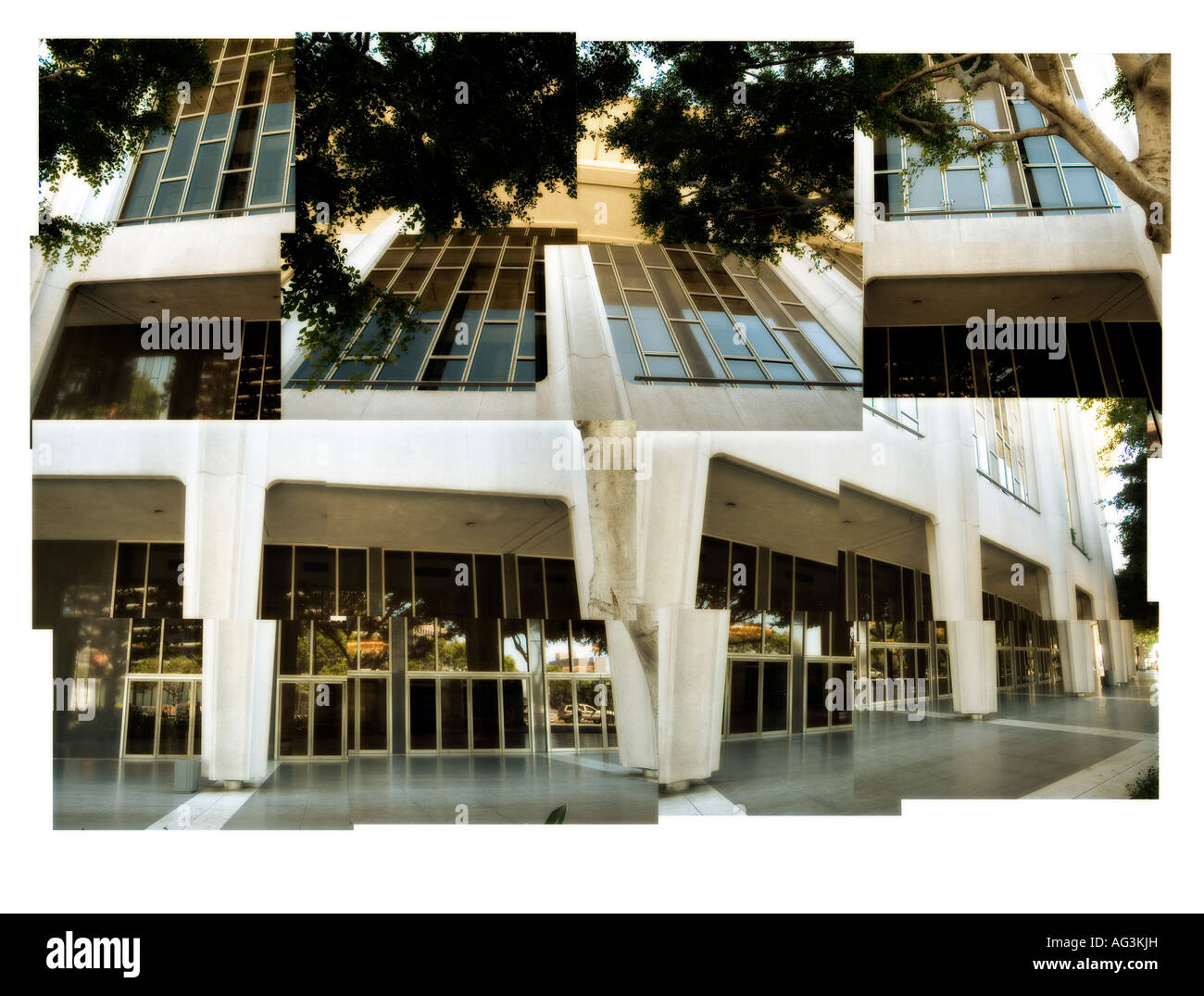 Collage Bild von Dorothy Chandler Pavilion. Los Angeles Music Center. Los Angeles Downtown. Kalifornien. USA Stockfoto