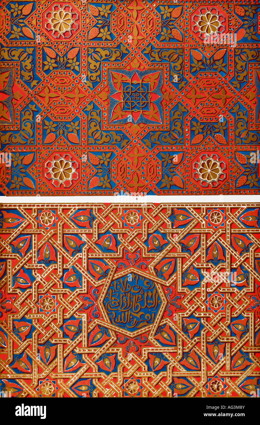 Die Grammatik des Ornaments. Moresque aus der Alhambra Nr. 4, bis Platte XLII. Stockfoto