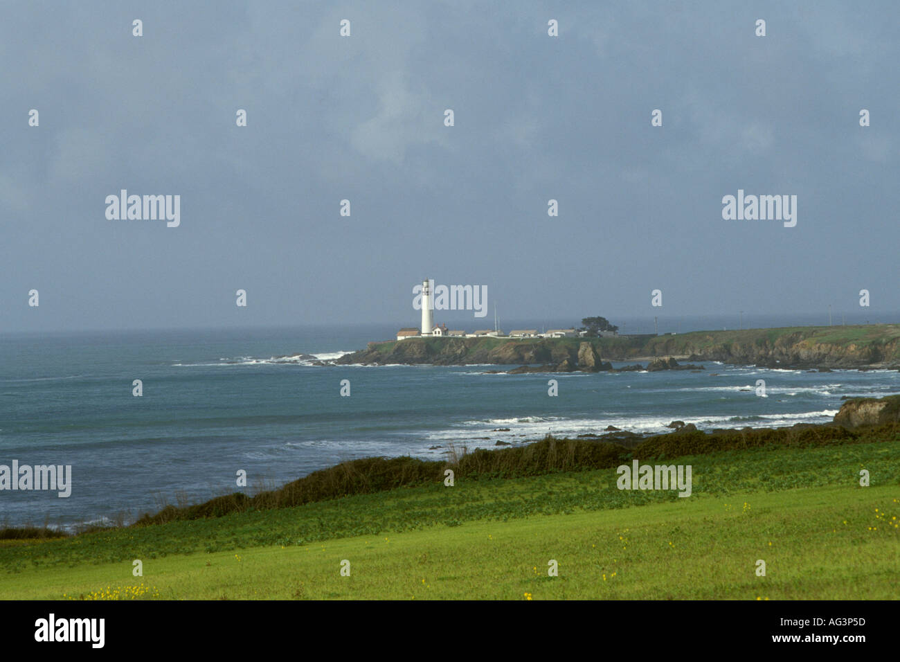 California Pigeon Point Pt San Mateo Küste Lighhouse Stockfoto