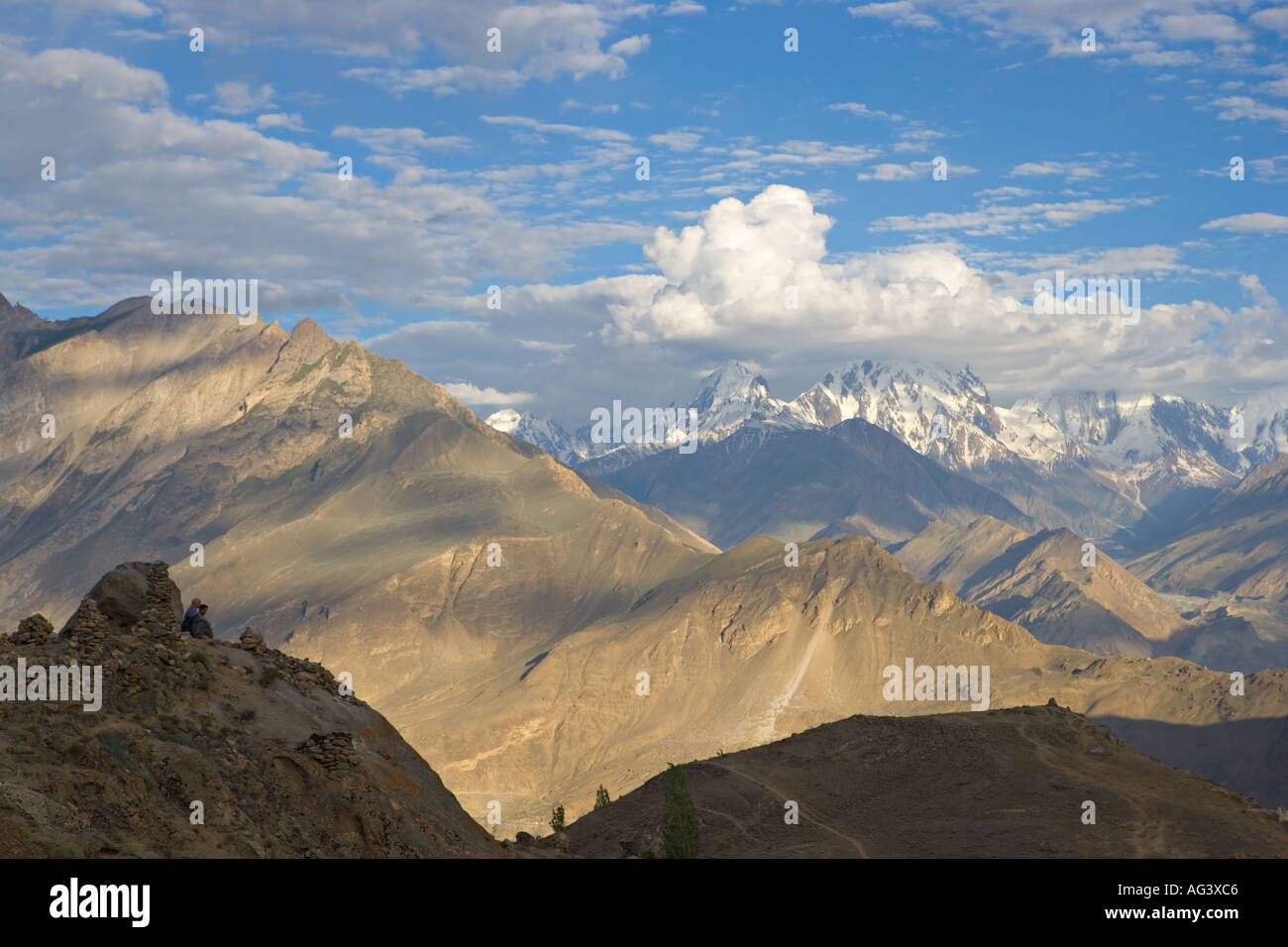 Abend-Blick über den Karakorum-Gebirge von Nordpakistan Stockfoto