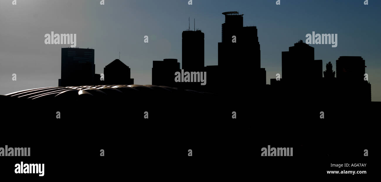 Minneapolis Skyline Silhouette. Stockfoto
