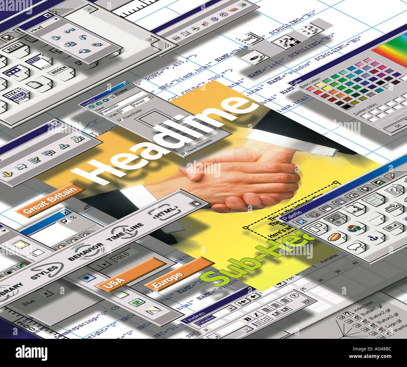 Web-Design-layout Stockfoto