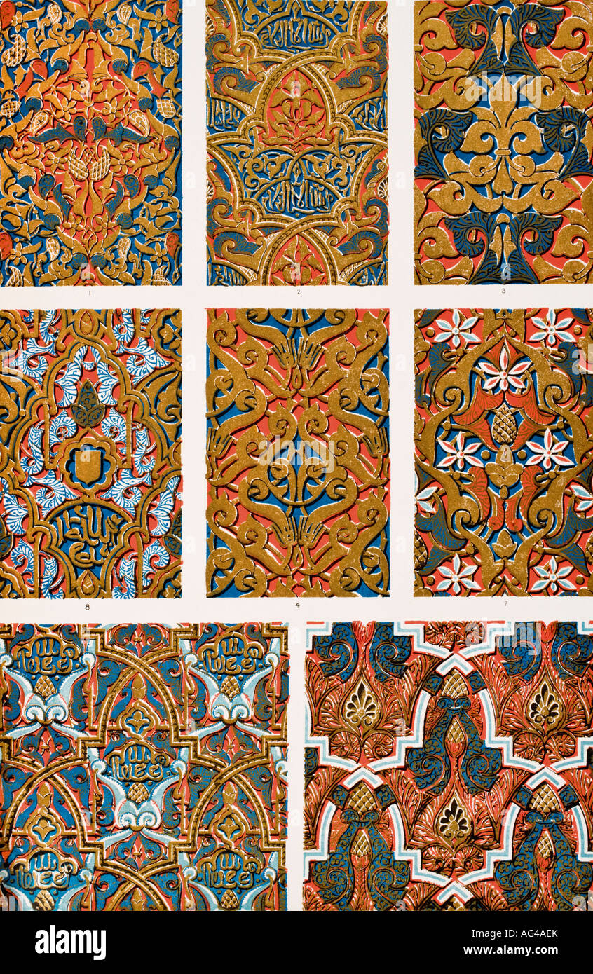 Die Grammatik des Ornaments. Moresque aus der Alhambra Nr. 3 Platte XLI Stockfoto