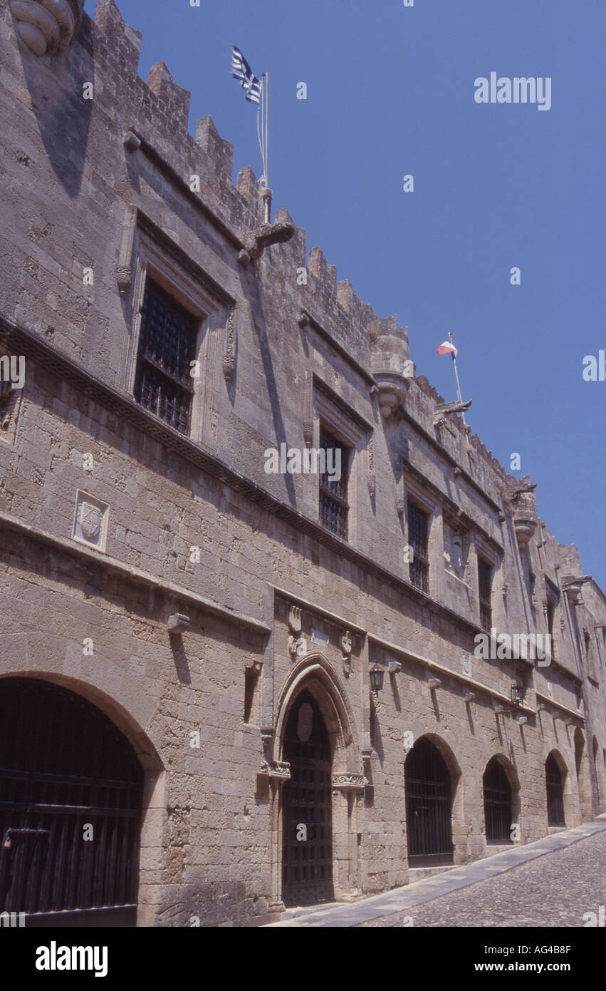 Griechenland Rhodos baute die Straße der Ritter im 16. Jahrhundert gotisch Stockfoto