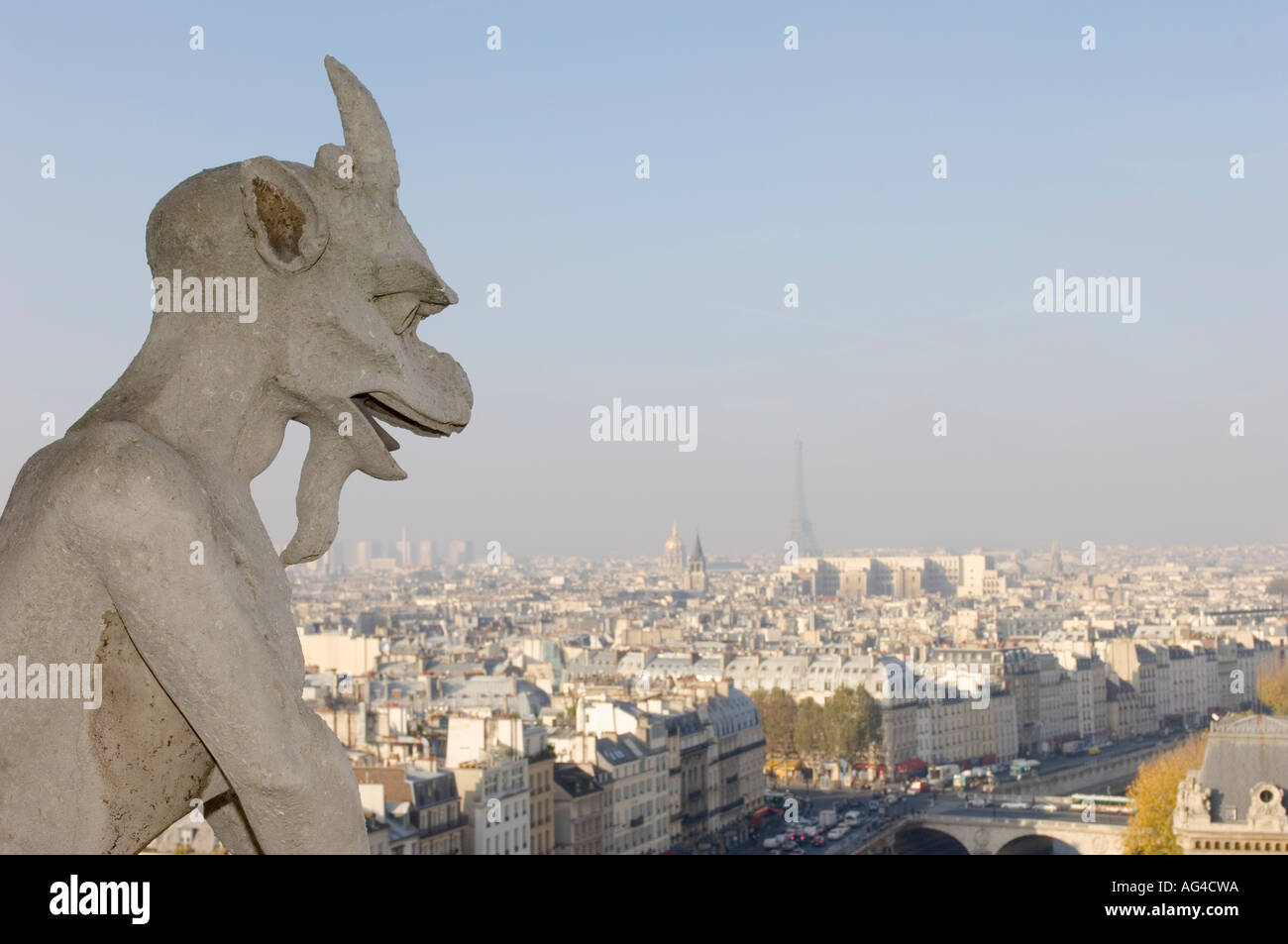 Notre Dame Kathedrale Paris Gargoyle Chimera Stockfoto